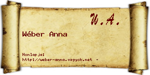 Wéber Anna névjegykártya